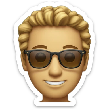 un mec avec des lunettes de soleil a plage sticker