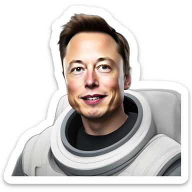 elon musk on spacex rocket sticker