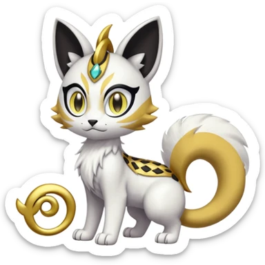 Meloetta-Meicoomon-Gatomon-Liepard-Pokémon-Digimon-Fakémon-fusion-hybrid-creature sticker