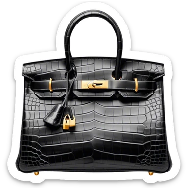 Birkin bag black with crocodile leather  sticker