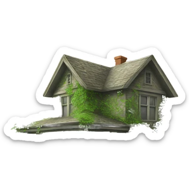 Overgrown house sticker