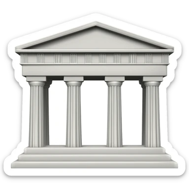 White antique Greek marble temple sticker