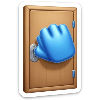 A closed door with a knuckles knocking on it. Because success isn’t about waiting—it’s about knocking until someone answers.blue power magic on knocking sticker