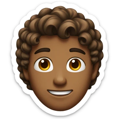 a teen guy face brown with brown eyes , a head of tightly curled hair sticker