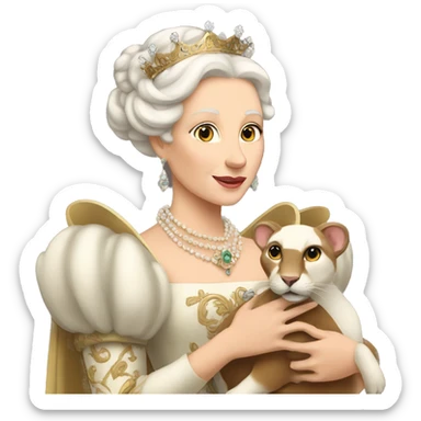 Queen holding a pet ermine sticker