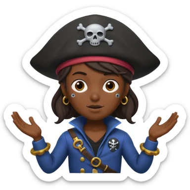 animated emoji for a player called prophet of doom I Dont Know shruging emote needs to be space pirate themed and dark sticker