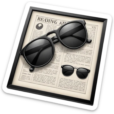 Sunglasses on newspaper sticker