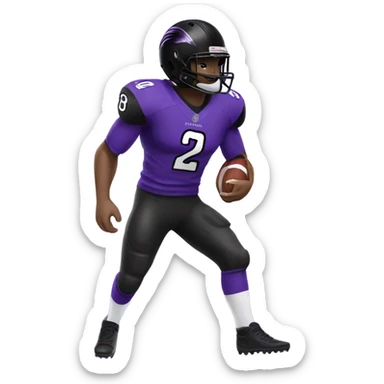 Football player with a raven logo black and purple  sticker