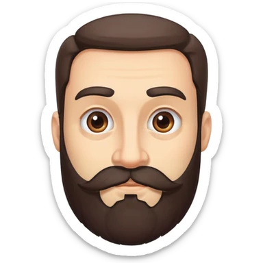 man with thick beard and prominent bushy eyebrows sticker
