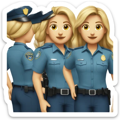 caucasian female police officer blue shirt sticker