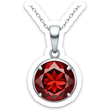 garnet pendant as a talisman of grounding and rebirth, glowing with passion sticker