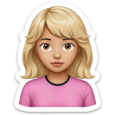 latina girl with bleached wavy hair and brown hair with bangs sticker