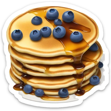Blueberry pancakes with maple syrup sticker