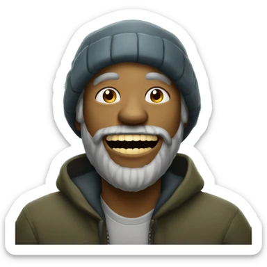 homeless man with golden teeth sticker