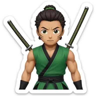 tanjiro squared jacked black with green sticker