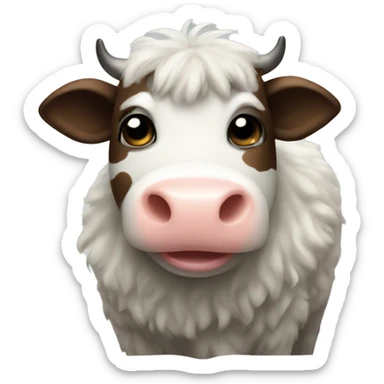 Fluffy cow sticker
