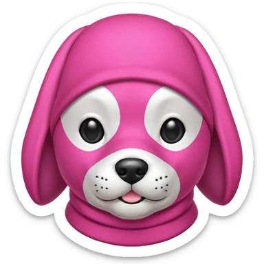 Pink Balaclava Dog sticker