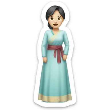 kazakh woman from head to waist sticker