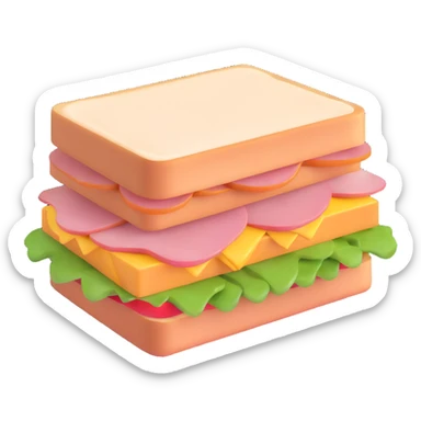 ham sandwich with extra layers sticker