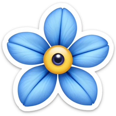 blue flower with two eyes sticker