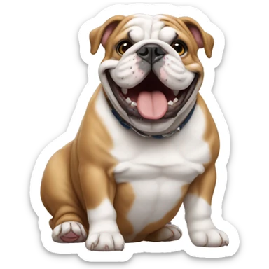 english bulldog happy sticker
