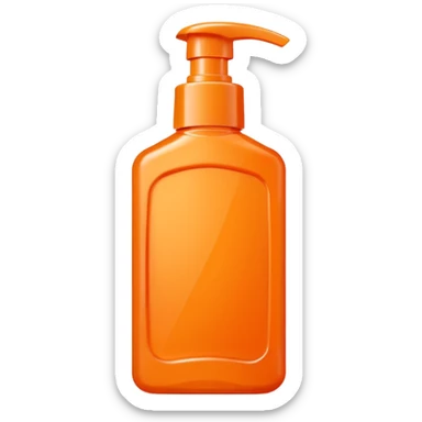 Square-shaped orange-colored shampoo - No product description sticker