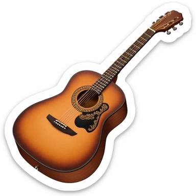 dark sunset acoustic guitar with lace black details sticker