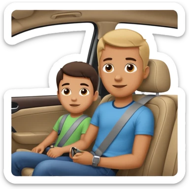 A Kid In A Car Interior In The  Seat With Your Dad sticker