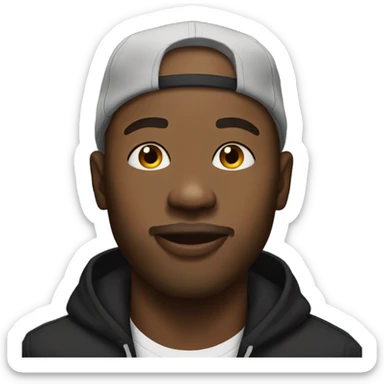 black man rapper sticker