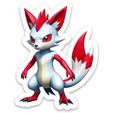 Cool Edgy Badass Shiny Digimon-Sneasel-Zangoose-hybrid full body sticker