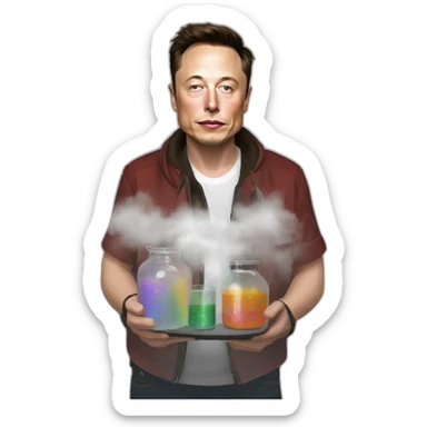 elon musk doing drugs, for educational purposes only, inclusiveness and positive, LGTBQ+ sticker