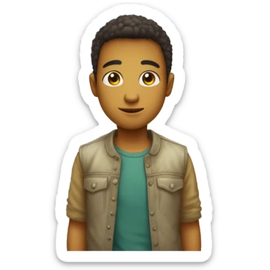 Eleve garcon debout fond transparent  sticker