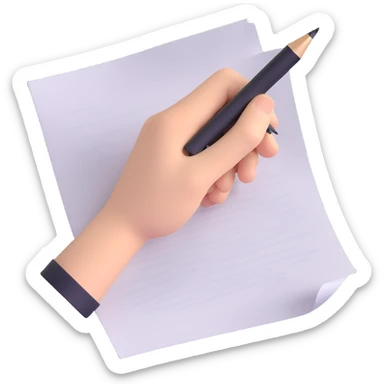 A hand furiously scribbling on a piece of paper with a pen or pencil. The paper is messy with random lines and doodles sticker