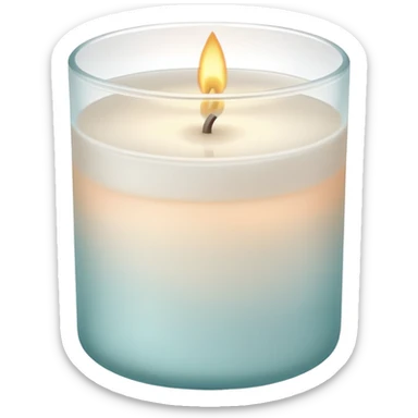 White scented candle in frosted glass, pastel pink background sticker