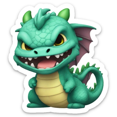 dragon cute angry smoke breathing sticker