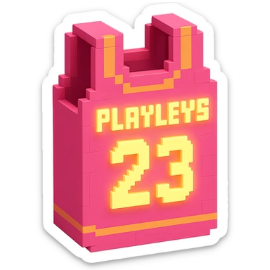 розовая баскетбольная майка со светящейся надписью "23 PLAVLEYS", no background sticker