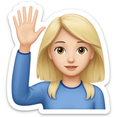 teenager profile waving goodbye sticker