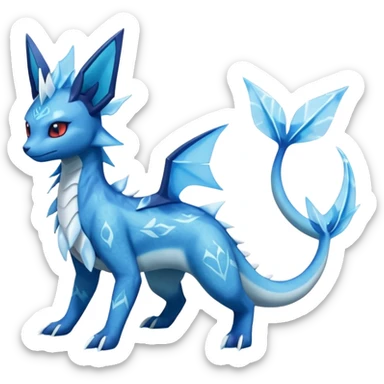 Salandit-Glaceon-Vaporeon-Salamence-hybrid-fusion (full body) sticker