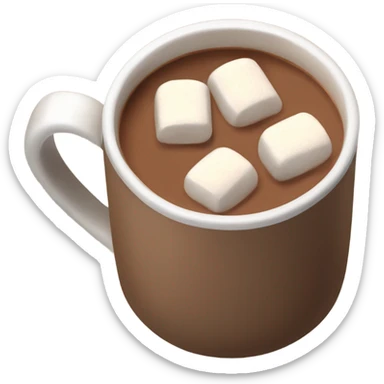 Light brown mug of hot chocolate with marshmallows  sticker