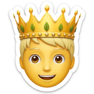 fall ecstatic emoticon artsy slightly creepy crown of leaves but make the base a normal yellow genderless emoji sticker