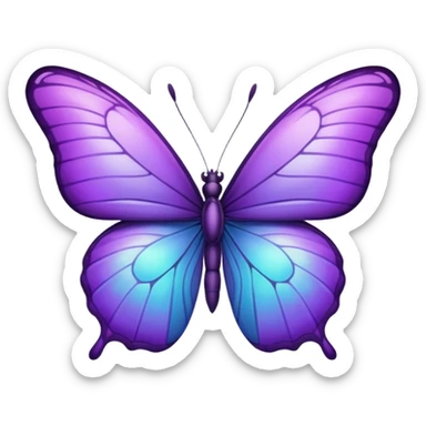 Purple butterfly in emoji sticker