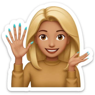 smile face with long nails flipping the screen off sticker