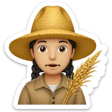Campechano con una ramita de trigo en la boca sticker