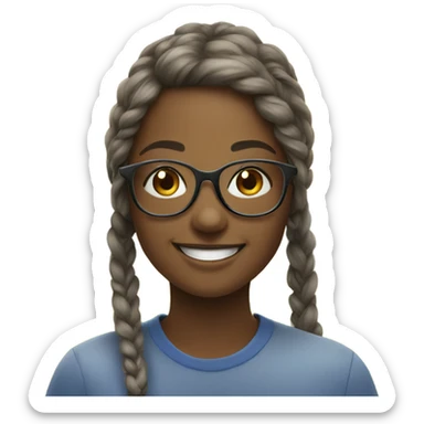 smiling girl outdoors with glasses sticker