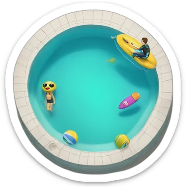 Une moto dans une piscine sticker