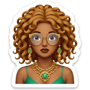 brownie Medusa Versace with glasses  sticker