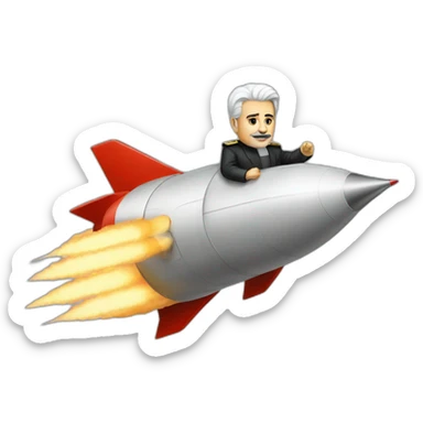 Iran dictator riding a rocket sticker
