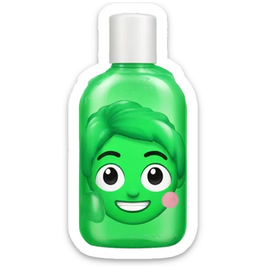 green hair gel in a clear bottle sticker