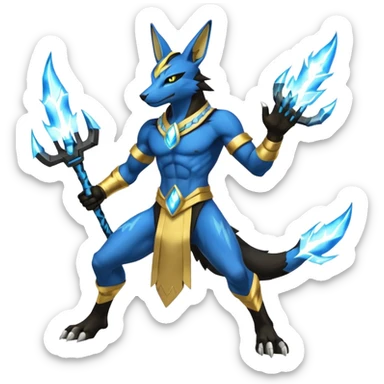 Electrike-Anubis-Lucario-Zeraora-fusion (full body) sticker