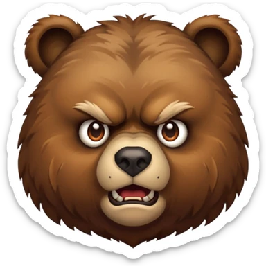 bear animal face sticker
